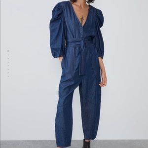 Zara NWOT Denim Jumpsuit